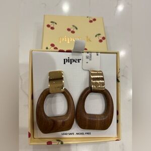 Piper Brown and Gold Organic Earrings